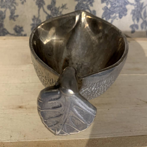 Vintage Pewter Lemon-Shaped Sauce Boat Gravy Boat Saucière Creamer - Picture 2 of 8